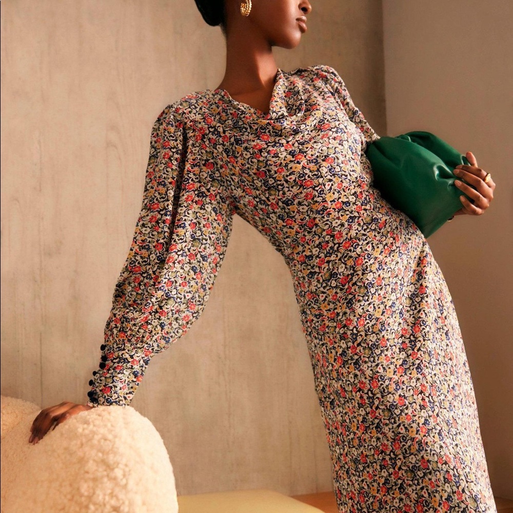 Doen Nanette Belted Floral Crepe Maxi Dress - NWT - Picture 3 of 4